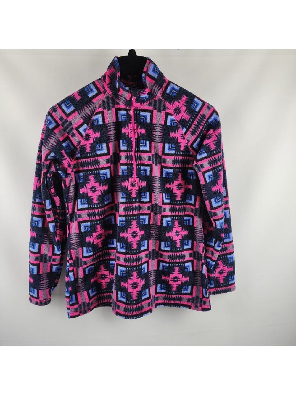 Eddie Bauer Sweatshirt Womens Medium Multi Aztec Print Quest Fleece 1/4 Zip
